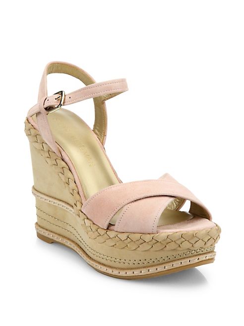 Stuart Weitzman - Sundry Suede & Nubuck Wedge Platform Sandals