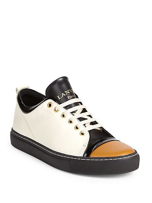 Lanvin - Leather Low-Top Cap Toe Sneakers