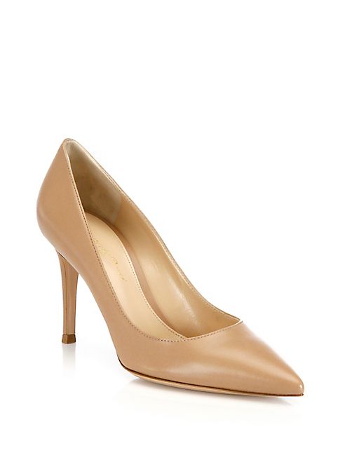 Gianvito Rossi - Leather Point Toe Pumps