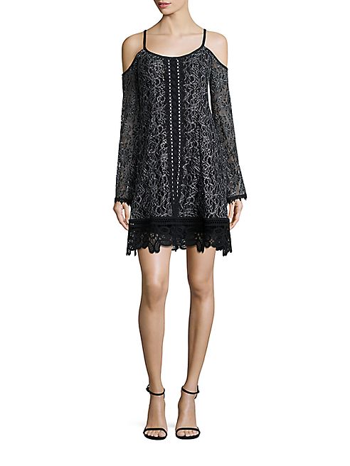 Nanette Lepore - Blackjack Lace Cold-Shoulder Dress