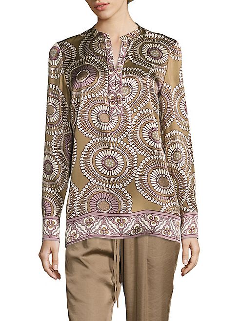 Lafayette 148 New York - Dunham Silk Medallion-Print Blouse