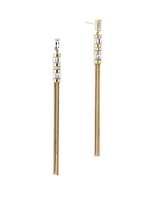 Michael Kors - Black Tie Affair Linear Crystal Tasel Earring / Goldtone