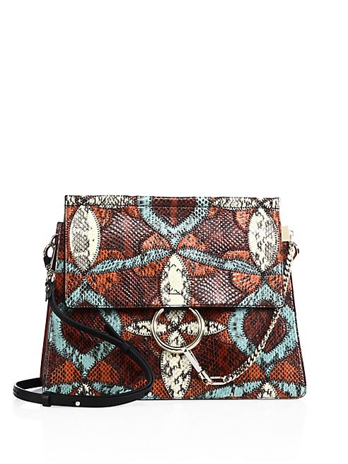 Chloé - Medium Faye Snakeskin Patchwork Shoulder Bag