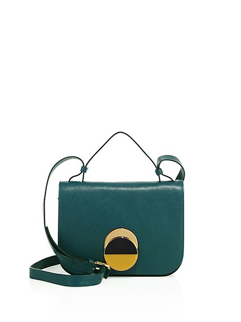 Marni - Iolite-Detail Leather Shoulder Bag