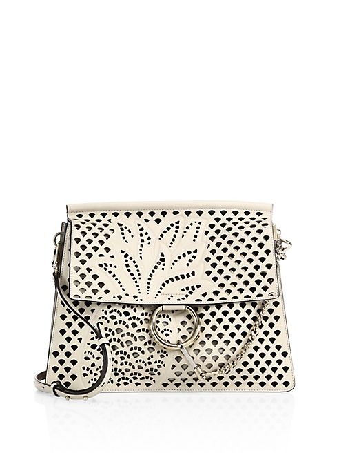 Chloé - Medium Faye Perforated Leather Shoulder Bag