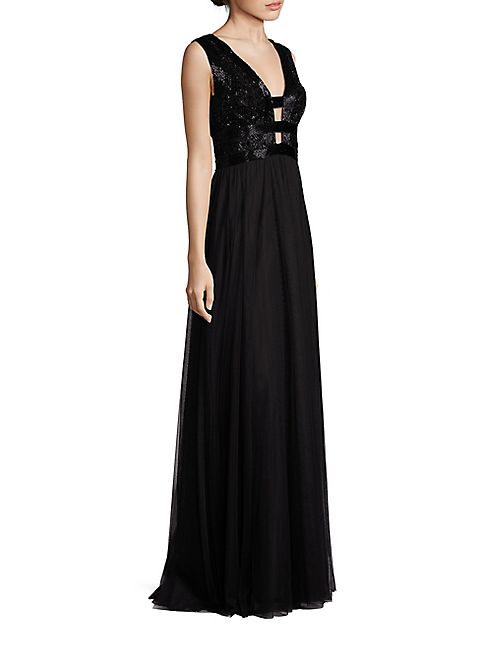 Basix Black Label - Sleeveless Top Cutout Gown