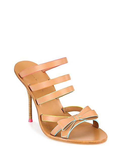 Sophia Webster - Samara Bow Strappy Leather Mules