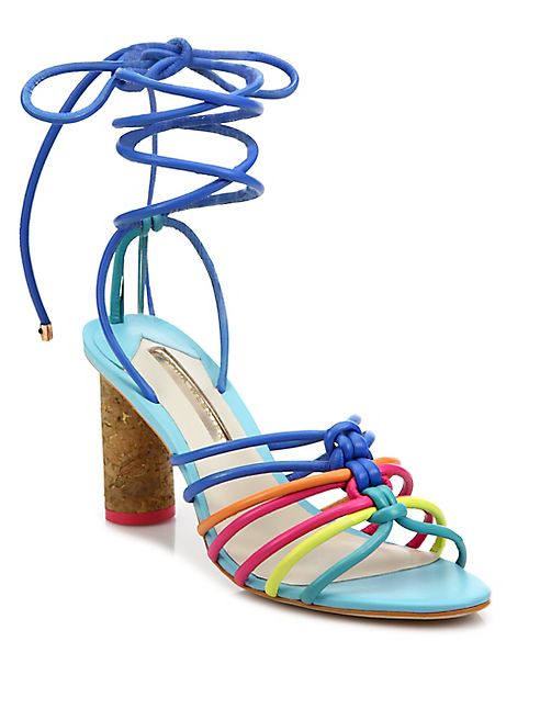 Sophia Webster - Copacabana Cork-Heel Multicolor Leather Sandals