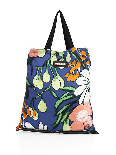 Marni - Floral-Print Silk Shopping Bag