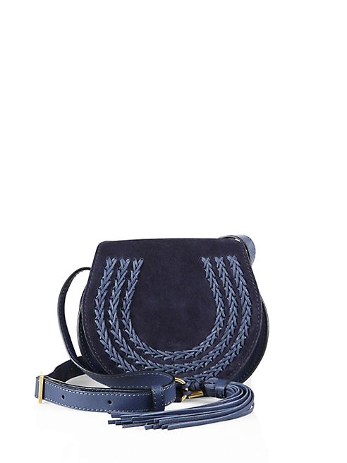 Chloé - Marcie Small Suede Saddle Crossbody Bag