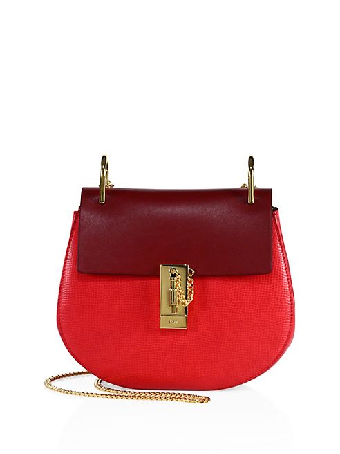 Chloé - Drew Small Two-Tone Leather Saddle Crossbody Bag