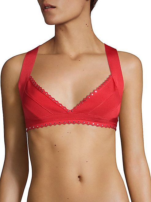 Herve Leger - Bright Poppy Bikini Top