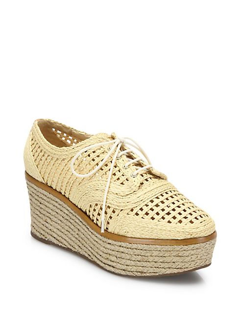 Schutz - Jules Raffia Espadrille Platform Sneakers