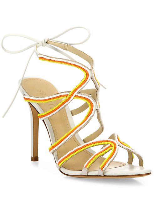 Schutz - Meera Beaded Leather Sandals