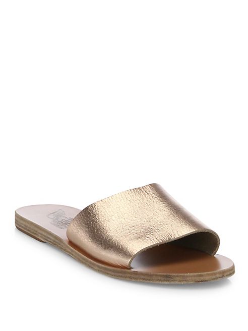 Ancient Greek Sandals - Taygette  Metallic Leather Slides