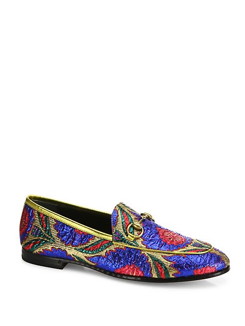 Gucci - Jordaan Lurex Floral Brocade Loafers