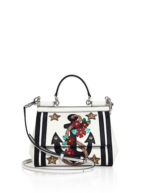 Dolce & Gabbana - Sicily Anchor Leather Top Handle Satchel