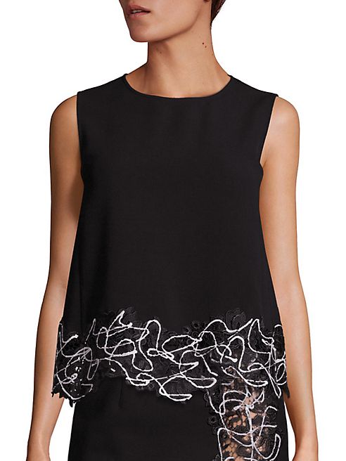 Versace Collection - Placed Floral Lace Top