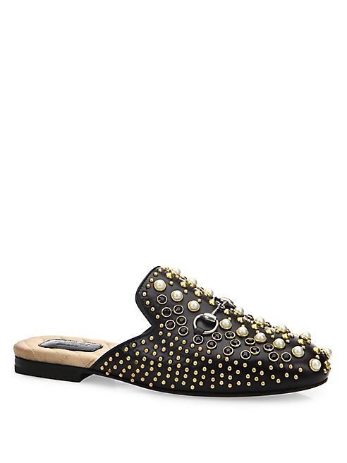 Gucci - Princetown Studded Leather Loafer Slides