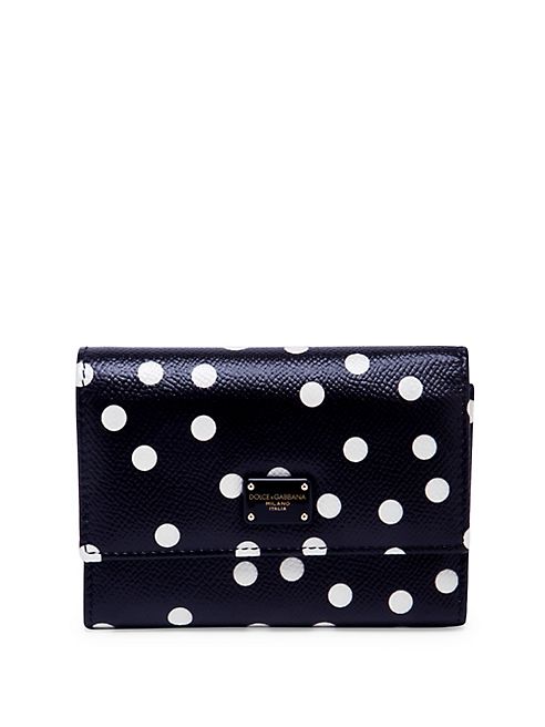 Dolce & Gabbana - Polka Dot Leather French Flap Wallet