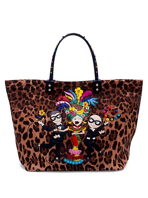 Dolce & Gabbana - #DGFamily Embellished Leopard-Print Tote