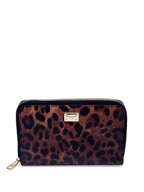 Dolce & Gabbana - Leopard-Print Leather Zip-Around Wallet