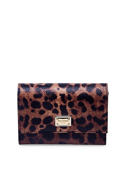 Dolce & Gabbana - Leopard-Print Leather French Flap Wallet