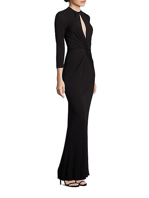 ABS - Twist Front Jersey Gown