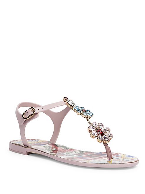 Dolce & Gabbana - Carretto Jeweled T-Strap Sandals