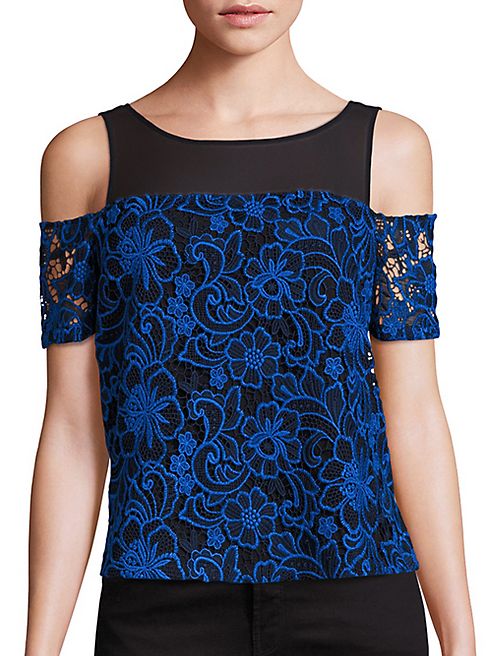 Cooper & Ella - Emma Midnight Floral Cold Shoulder Top