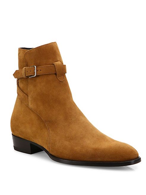 Saint Laurent - Wyatt Suede Ankle Boots