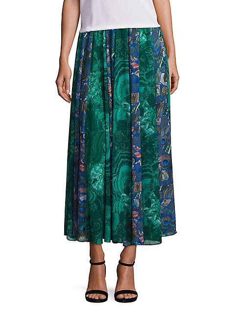 Romance Was Born - Hallmark Mixed Print Midi Skirt