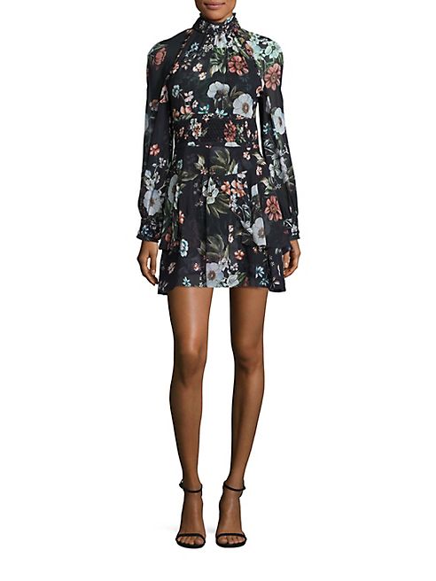 NICHOLAS - Vintage Silk Floral-Print Mini Dress