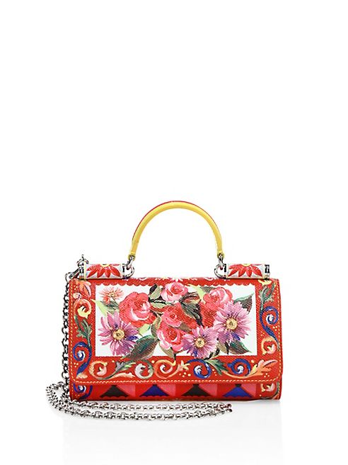 Dolce & Gabbana - Printed Leather Phone Chain Wallet