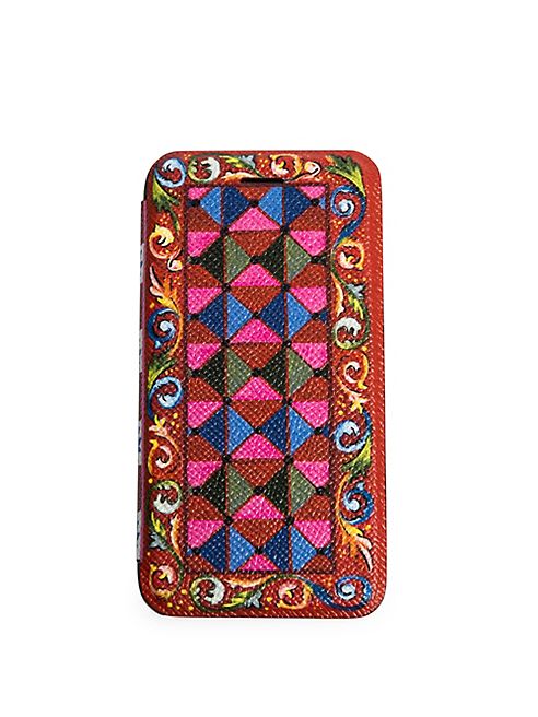 Dolce & Gabbana - Printed Leather iPhone7 Cover