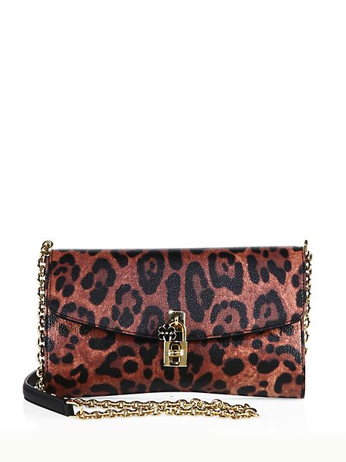 Dolce & Gabbana - Leopard-Print Leather Chain Clutch