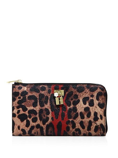 Dolce & Gabbana - Leopard-Print Leather Continental Zip Wallet