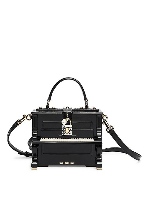 Dolce & Gabbana - Miss Dolce Piano Wood & Snakeskin Top-Handle Bag