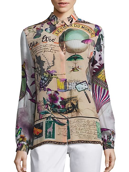 Etro - Postcard Button Front Top