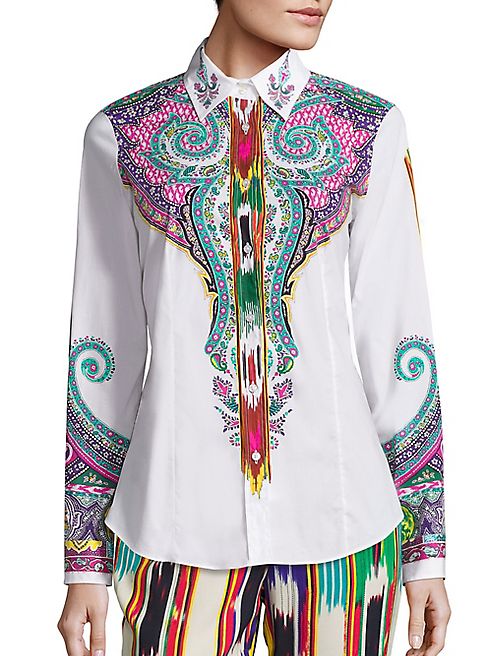 Etro - Printed Button Front Top