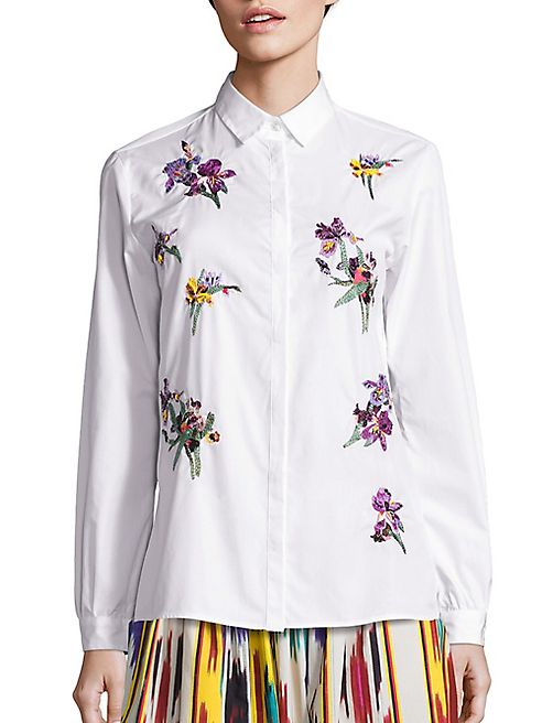 Etro - Embroidered Button Front Top