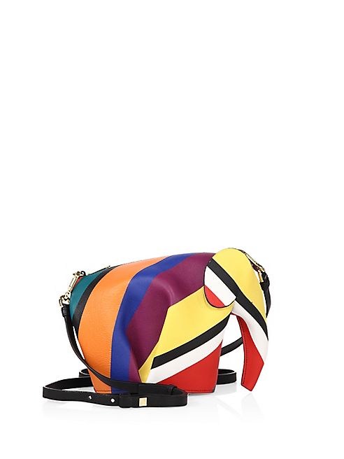 LOEWE - Mini Elephant Stripe Leather Shoulder Bag