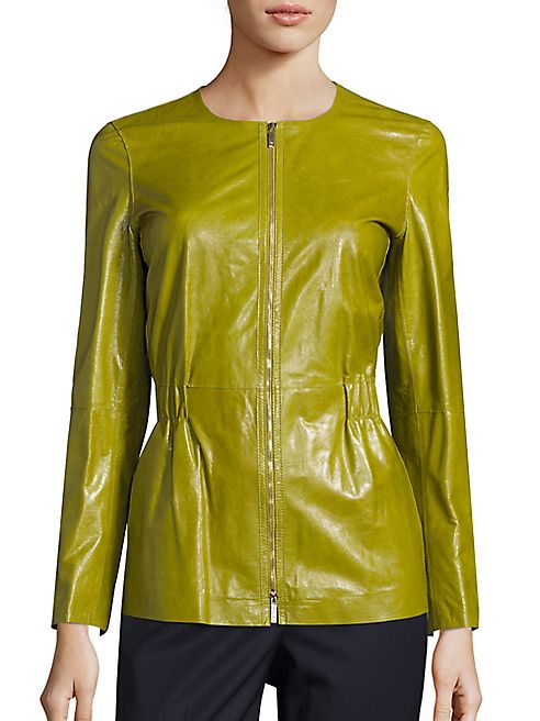 Lafayette 148 New York - Lucina Lacquered Leather Jacket