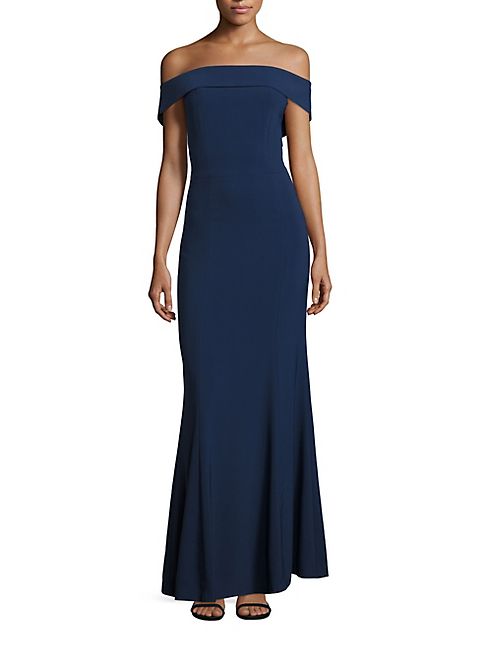 Laundry by Shelli Segal - Off-The-Shoulder Crepe Gown