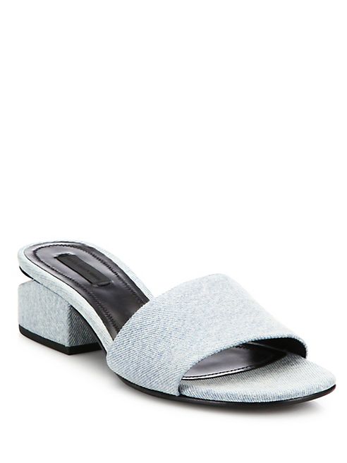 Alexander Wang - Lou Tilt-Heel Denim Slides