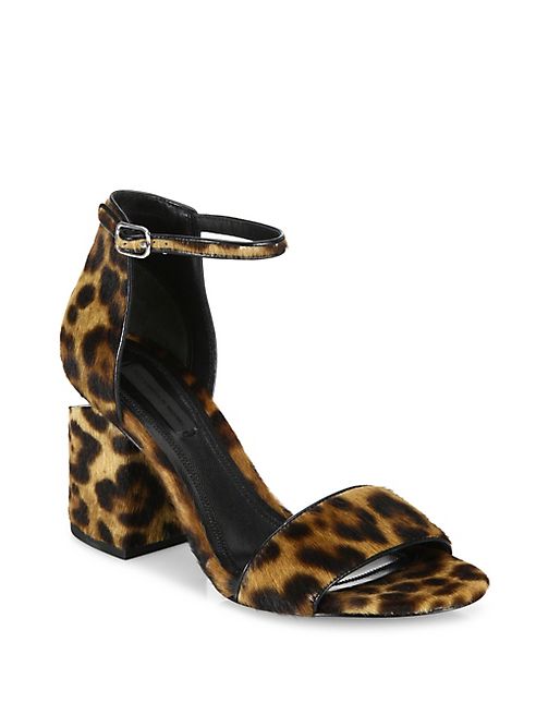 Alexander Wang - Abby Tilt-Heel Leopard-Print Calf Hair Sandals