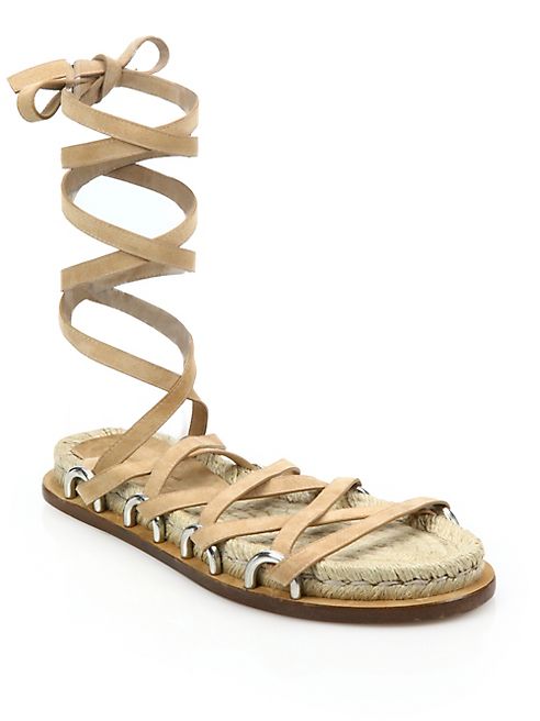 Alexander Wang - Adriana Suede Lace-Up Espadrillle Sandals