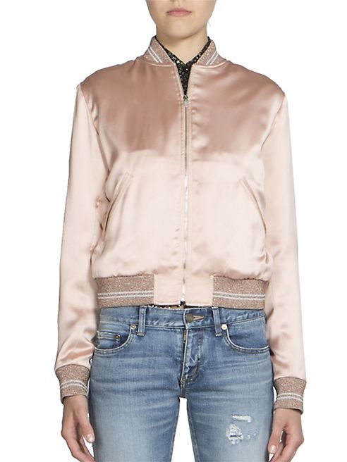 Saint Laurent - Satin Teddy Bomber Jacket