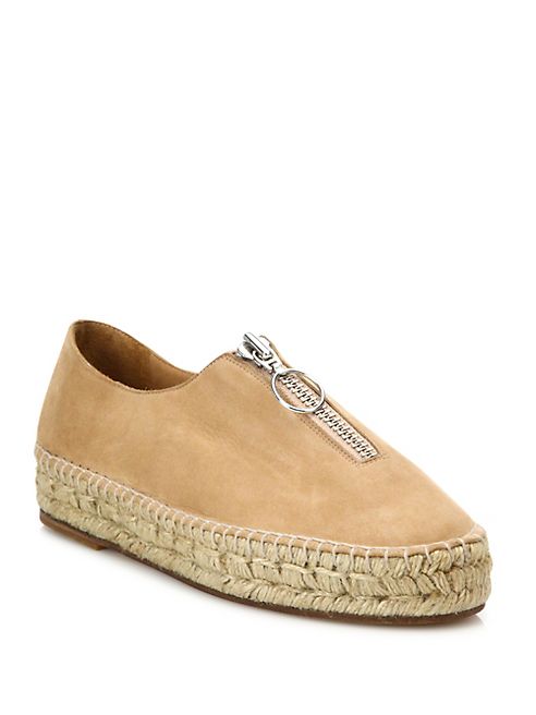 Alexander Wang - Devon Suede Zip-Front Espadrilles