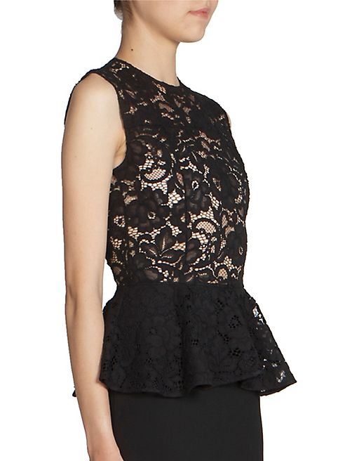 Saint Laurent - Lace Top Peplum Dress